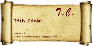 Tóth Cézár névjegykártya